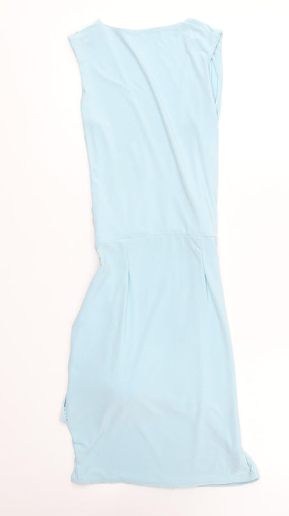 Missguided Womens Blue Polyester Bodycon Size 4 V-Neck