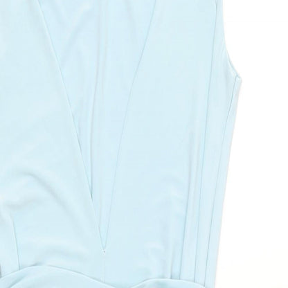 Missguided Womens Blue Polyester Bodycon Size 4 V-Neck