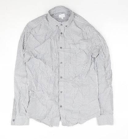 Womens UK Size S Linea Blue Jersey Button-Up