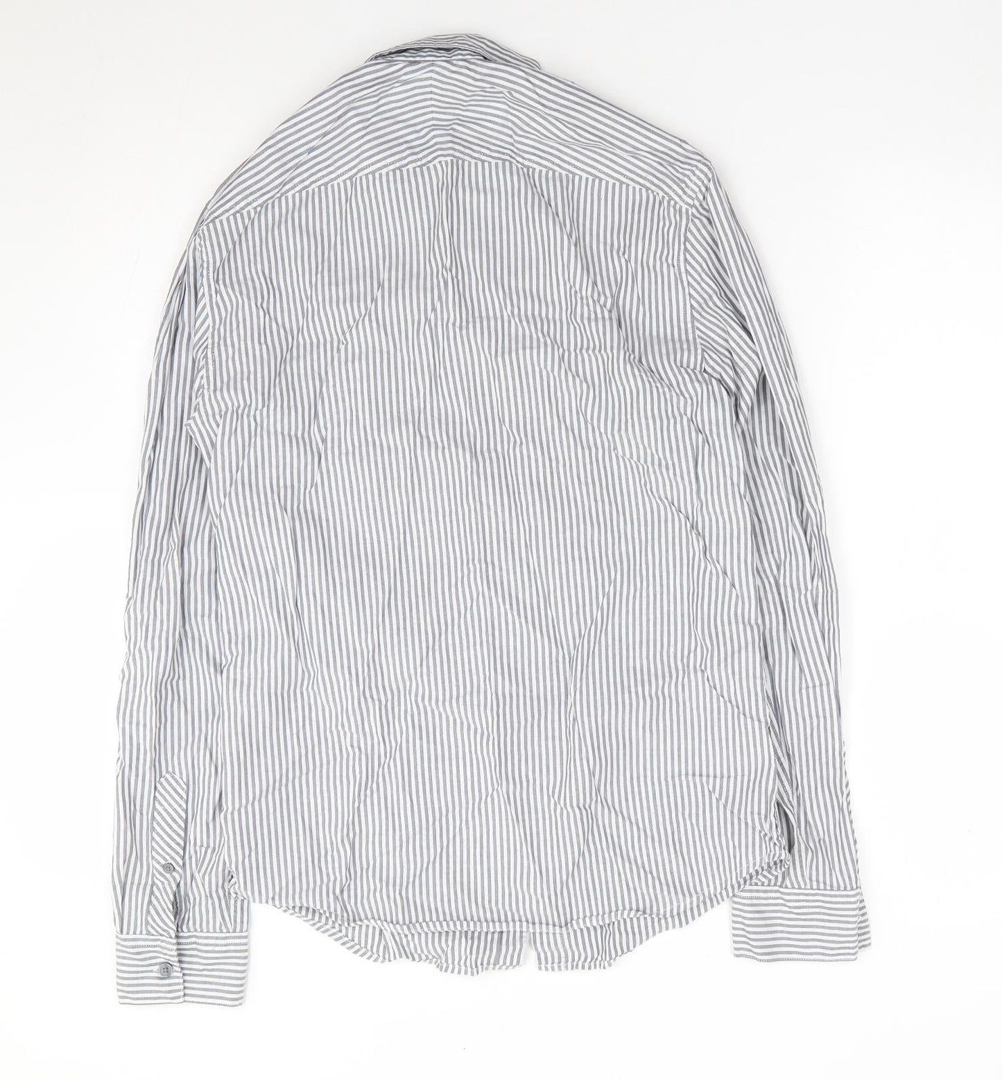 Womens UK Size S Linea Blue Jersey Button-Up
