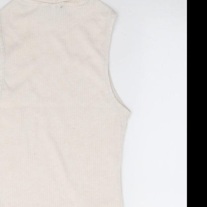 River Island Womens Beige Polyester Bodysuit One-Piece Size 10 Snap