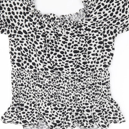 Womens UK Size 10 New Look Ivory Jersey T-Shirt