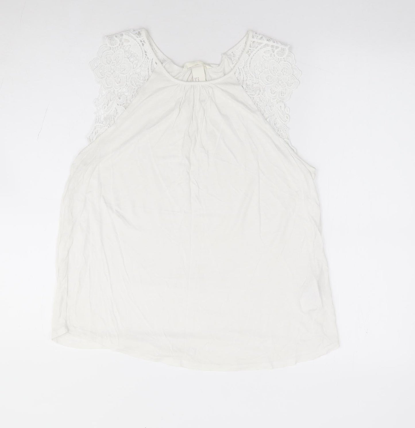 Womens UK Size M H&M Ivory Jersey Tank