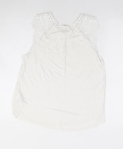 Womens UK Size M H&M Ivory Jersey Tank