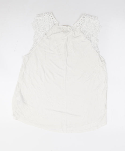 Womens UK Size M H&M Ivory Jersey Tank