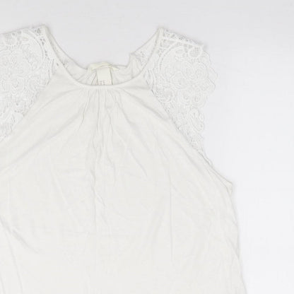 Womens UK Size M H&M Ivory Jersey Tank