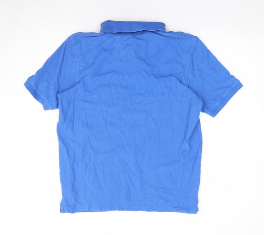 Modern Essentials Mens Blue Polyester Polo Size M Collared Pullover
