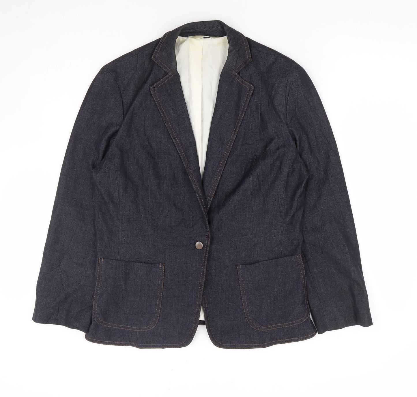 Marks and Spencer Womens Blue Polyester Jacket Suit Jacket Size 12