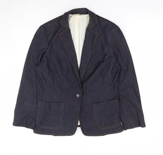 Marks and Spencer Womens Blue Polyester Jacket Suit Jacket Size 12