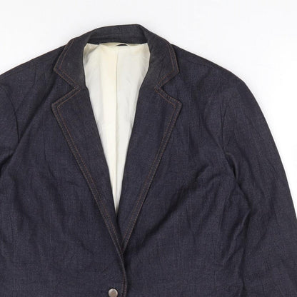 Marks and Spencer Womens Blue Polyester Jacket Suit Jacket Size 12