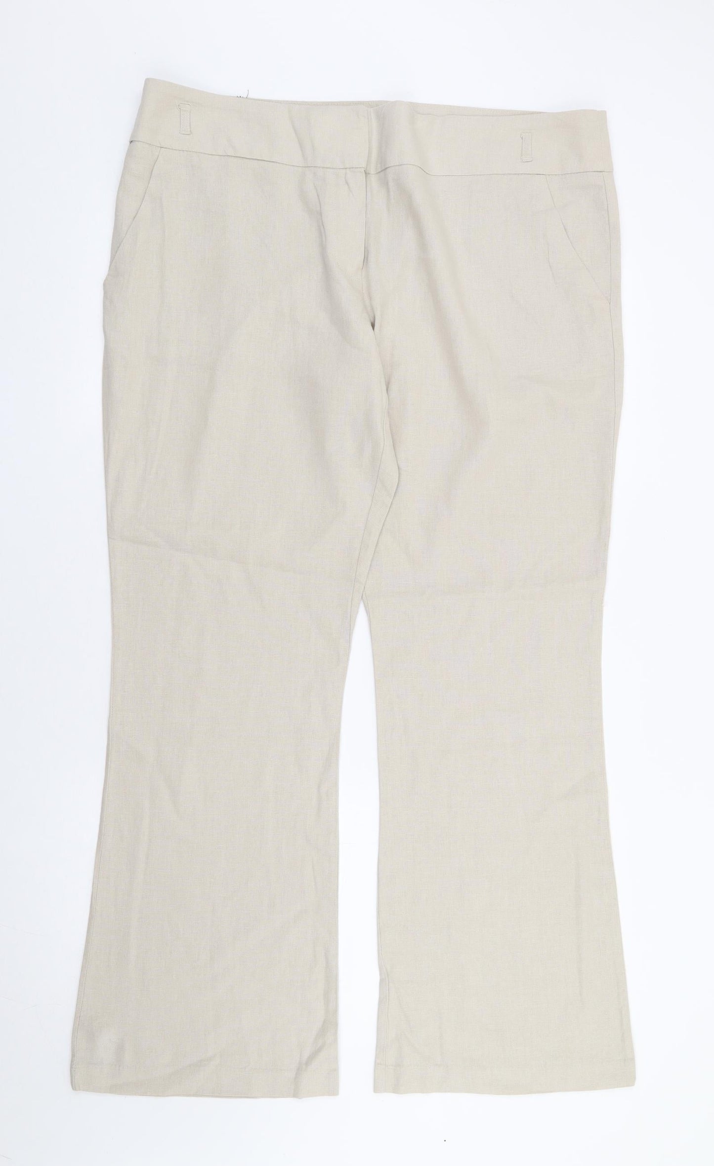 George Womens Beige Polyester Trousers Size 40 L32 in Regular Zip