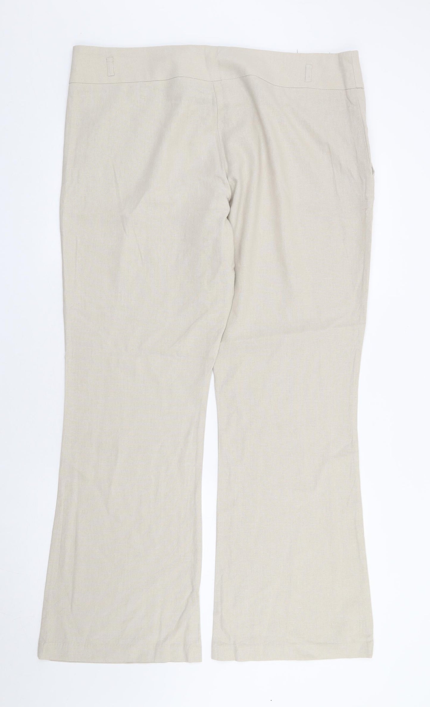 George Womens Beige Polyester Trousers Size 40 L32 in Regular Zip