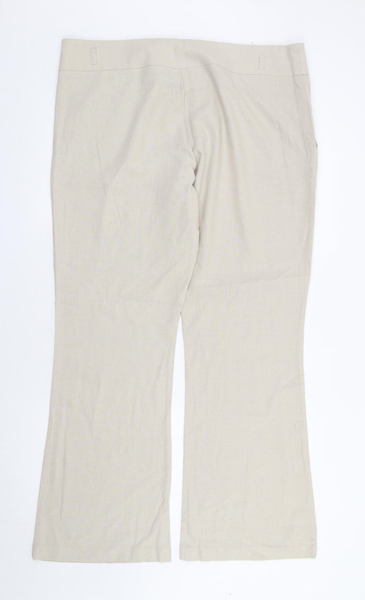 George Womens Beige Polyester Trousers Size 40 L32 in Regular Zip