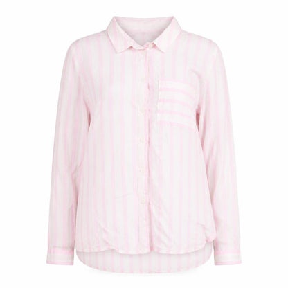 Only Womens Pink Striped Viscose Jersey Button-Up Size 12 Collared