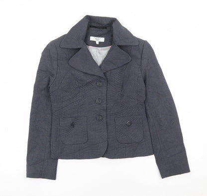 NEXT Womens Blue Flecked Polyester Jacket Suit Jacket Size 12