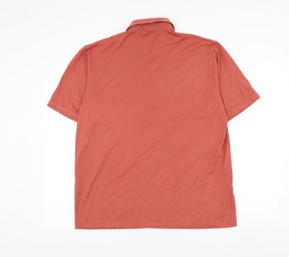 Gabucci Mens Red Cotton Polo Size L Collared Pullover