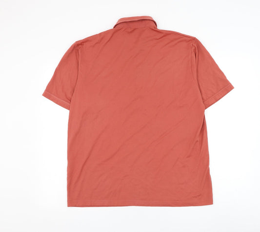 Gabucci Mens Red Cotton Polo Size L Collared Pullover