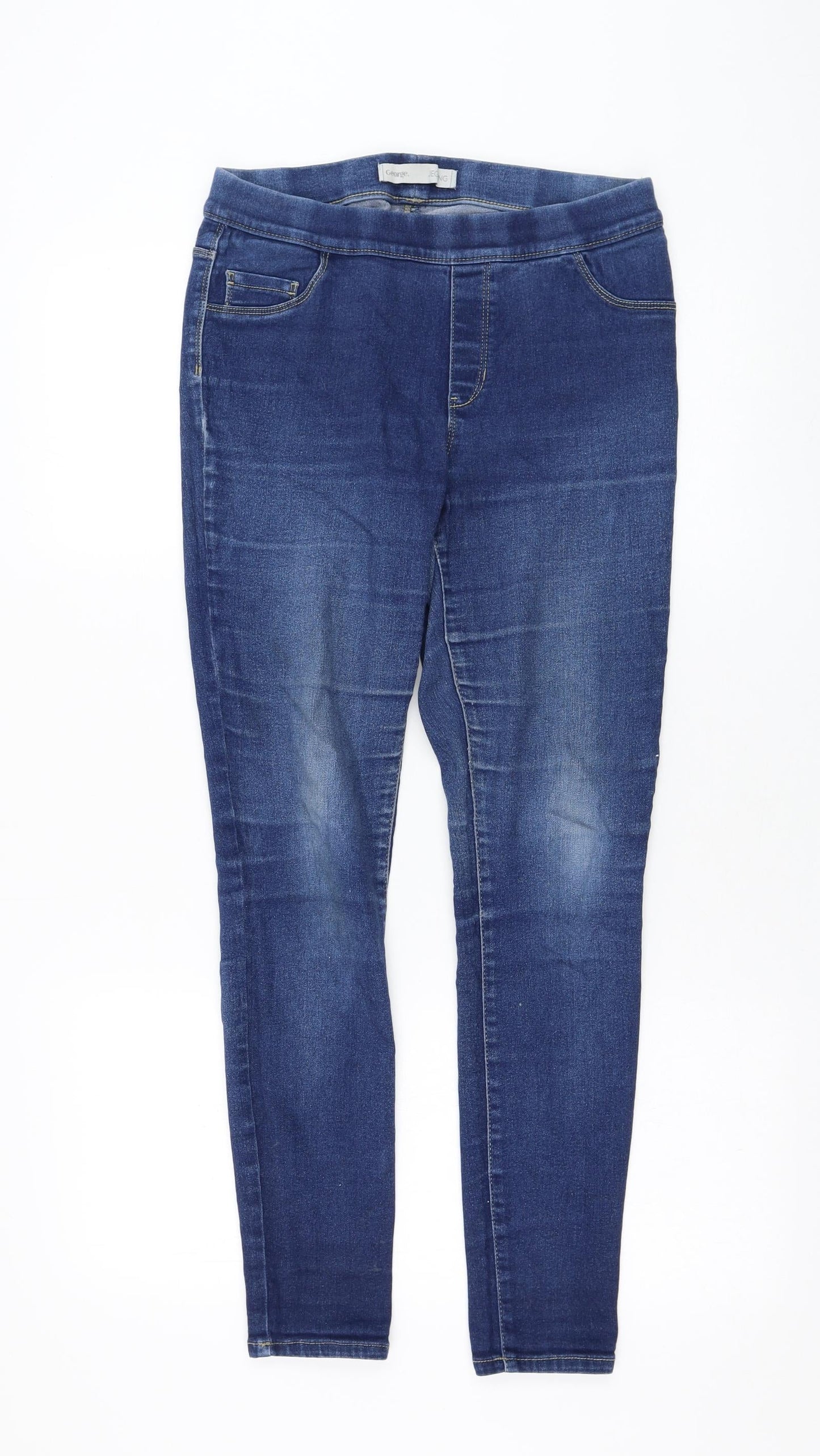 George Womens Blue Cotton Jegging Jeans Size 10 L28 in Regular