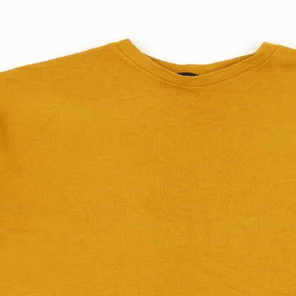 F&F Womens Yellow Round Neck Polyester Pullover Jumper Size 12