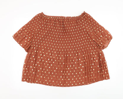 Womens UK Size 12 NEXT Brown Basic Blouse