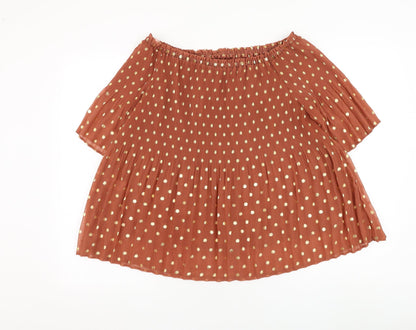 Womens UK Size 12 NEXT Brown Basic Blouse