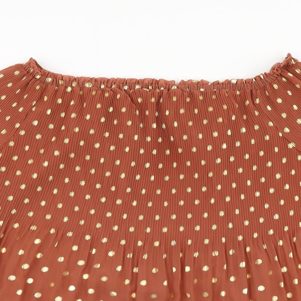 Womens UK Size 12 NEXT Brown Basic Blouse