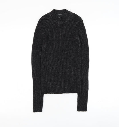 FOREVER 21 Womens Black Round Neck Polyester Pullover Jumper Size M