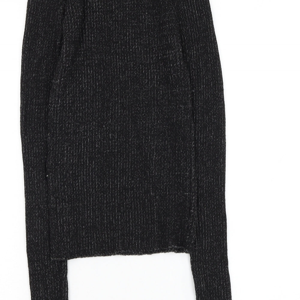 FOREVER 21 Womens Black Round Neck Polyester Pullover Jumper Size M