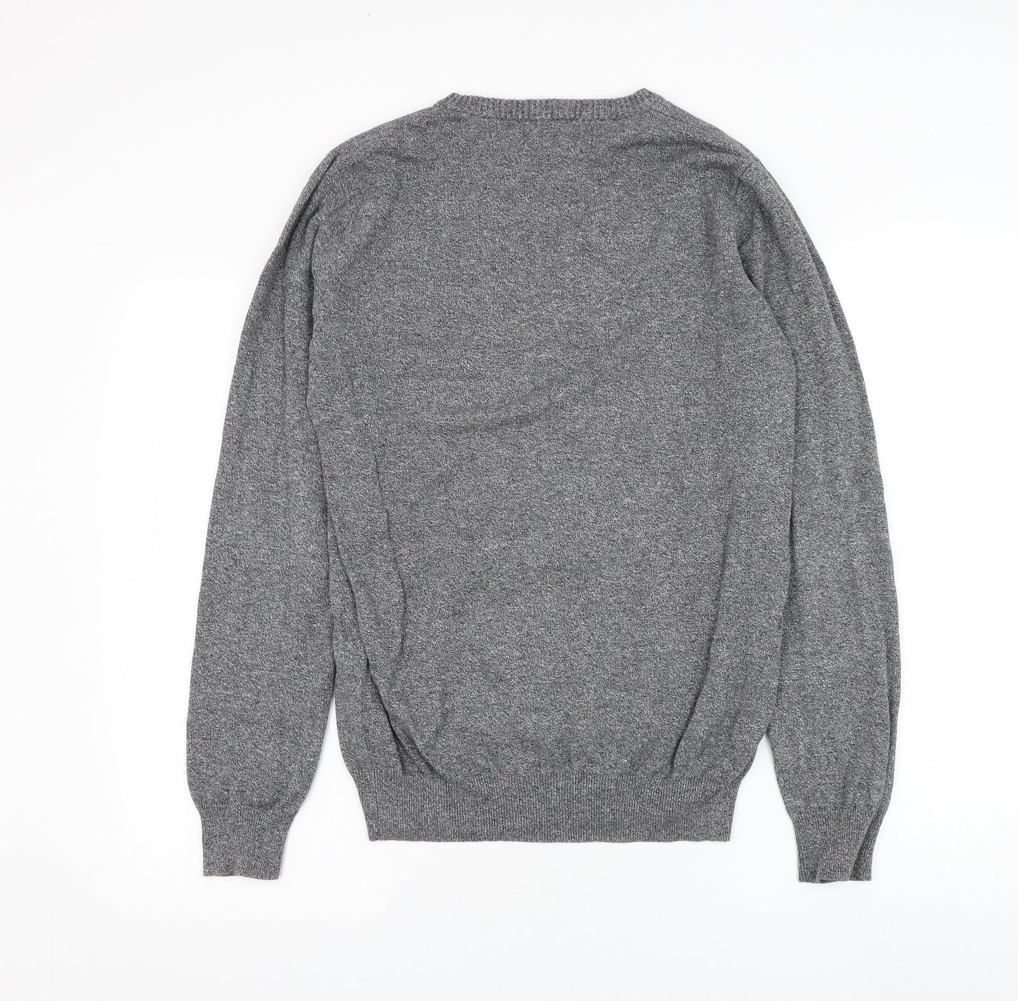 Shore Leave Mens Grey Round Neck Cotton Pullover Jumper Size M