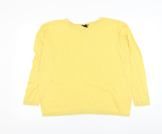 Womens UK Size M H&M Yellow Pullover Jumper