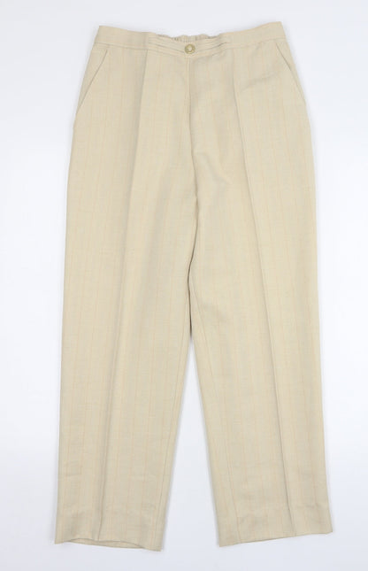 Womens UK Size 12 Marks and Spencer Regular Fit  Beige Trousers