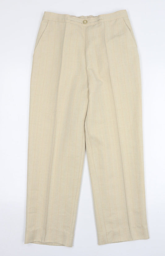Womens UK Size 12 Marks and Spencer Regular Fit  Beige Trousers
