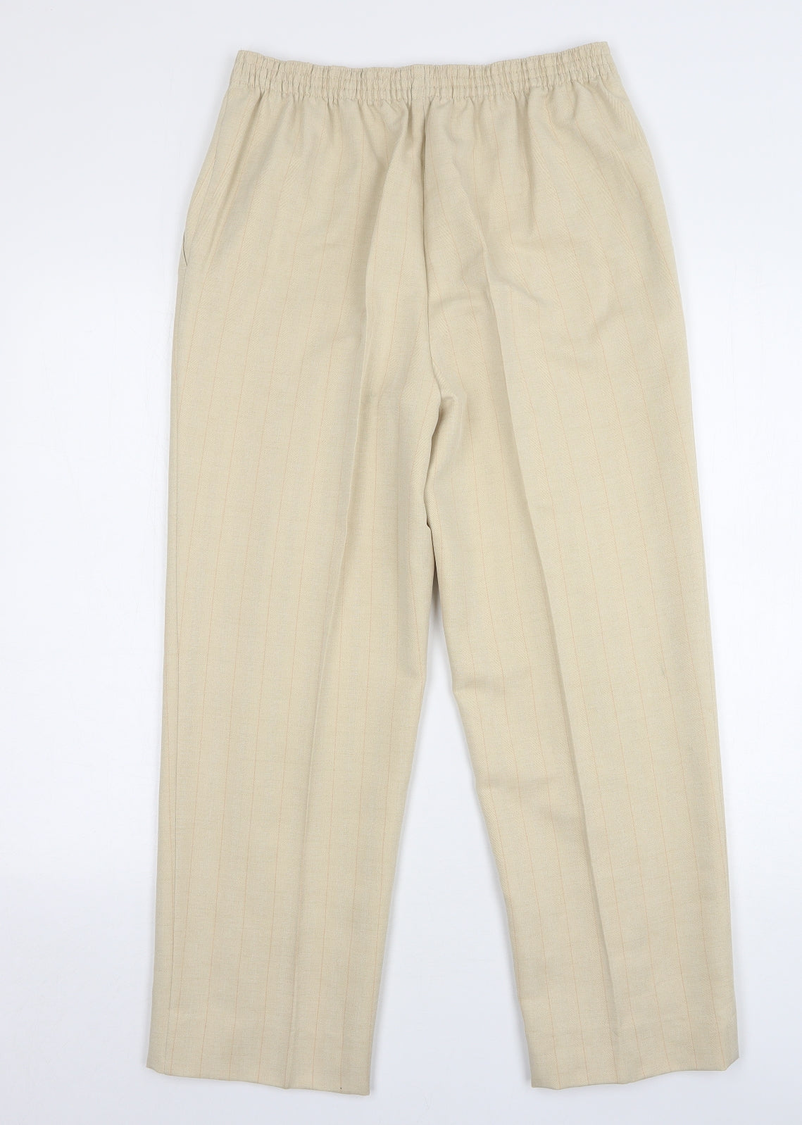 Womens UK Size 12 Marks and Spencer Regular Fit  Beige Trousers