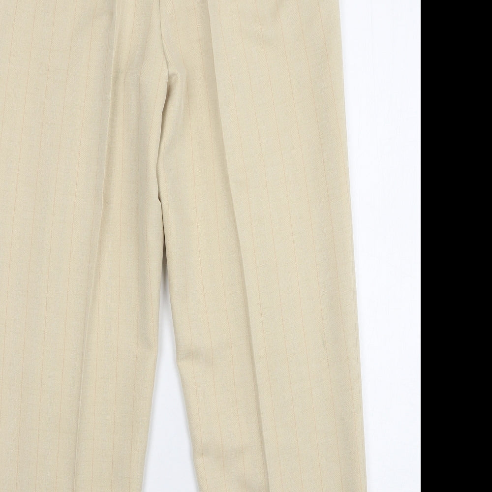 Womens UK Size 12 Marks and Spencer Regular Fit  Beige Trousers