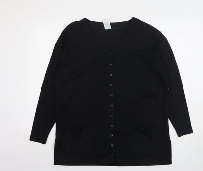 Womens UK Size M Canda Black Cardigan Jumper