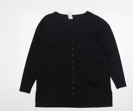Womens UK Size M Canda Black Cardigan Jumper
