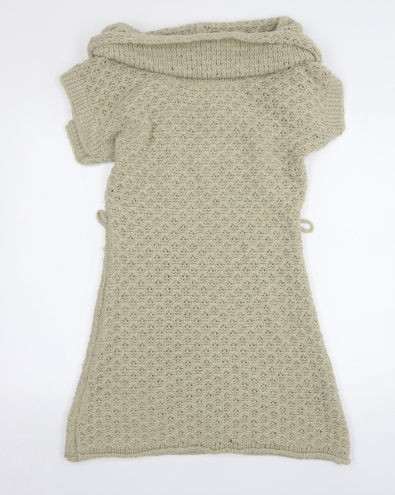 NEXT Womens Beige Acrylic Jumper Dress Size 10 Roll Neck