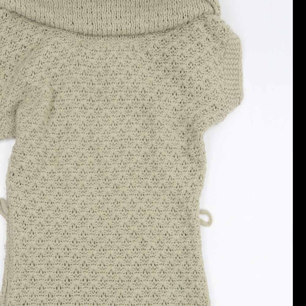 NEXT Womens Beige Acrylic Jumper Dress Size 10 Roll Neck