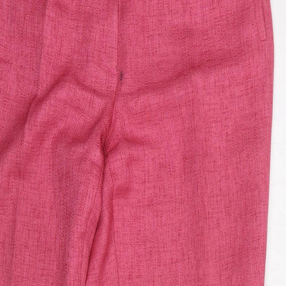 Eugen Klein Womens Pink Polyester Trousers Size 14 L31 in Regular
