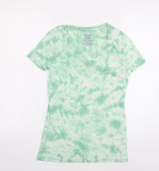 Womens UK Size 4 Faded Glory Green Basic T-Shirt
