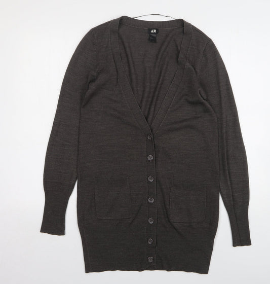 Womens UK Size S H&M Grey Cardigan Jumper