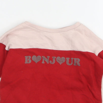 Primark Girls Multicoloured Colourblock Cotton Pullover Sweatshirt Size 4-5 Years