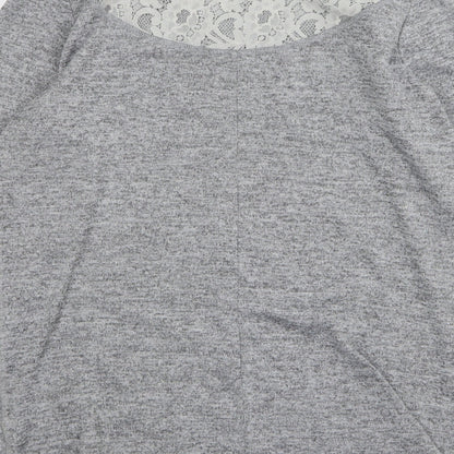 F&F Womens Grey Round Neck Polyester Pullover Jumper Size 16