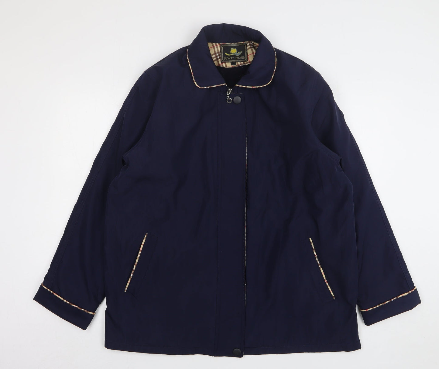 Boway Brand Womens Blue Overcoat Coat Size L