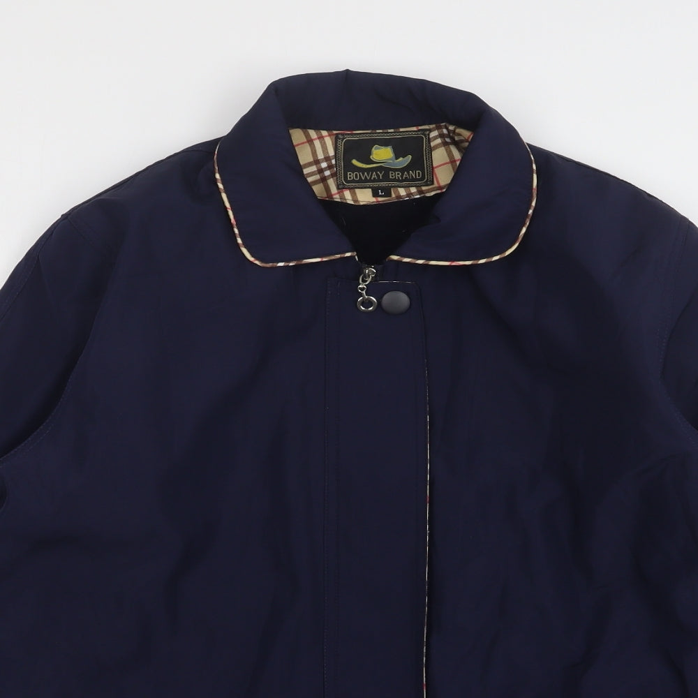 Boway Brand Womens Blue Overcoat Coat Size L
