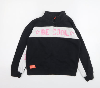 George Girls Black Cotton Pullover Sweatshirt Size 10-11 Years