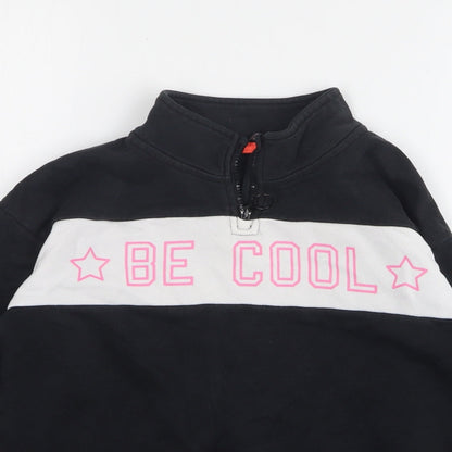 George Girls Black Cotton Pullover Sweatshirt Size 10-11 Years