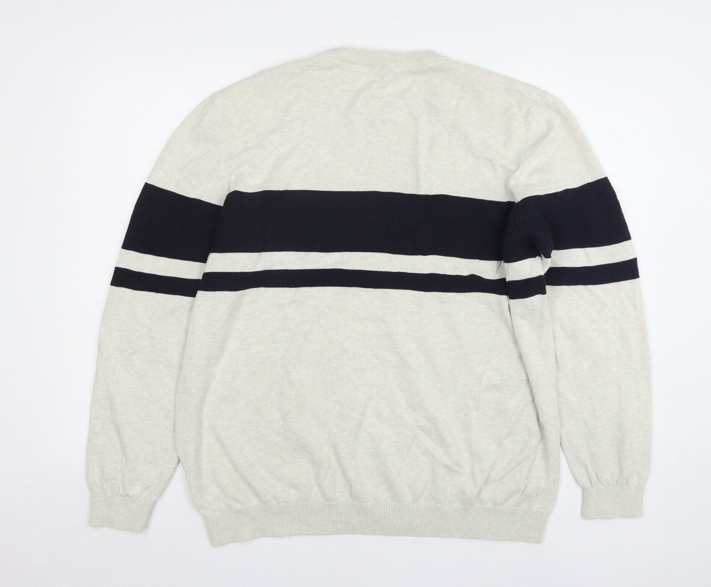 George Womens Beige Round Neck Cotton Pullover Jumper Size 2XL