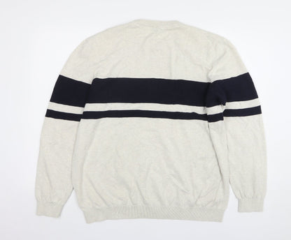 George Womens Beige Round Neck Cotton Pullover Jumper Size 2XL