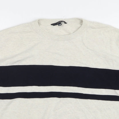 George Womens Beige Round Neck Cotton Pullover Jumper Size 2XL